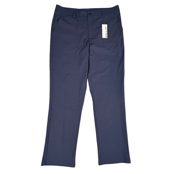 NWT Willit Pants Men's 34x30 Blue Stretch Back Snap Buttons Performance Golf - Picture 1 of 10